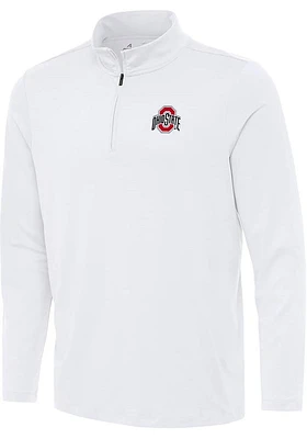 Antigua Ohio State Buckeyes Mens Reprocess Recycled Long Sleeve Qtr Zip Pullover