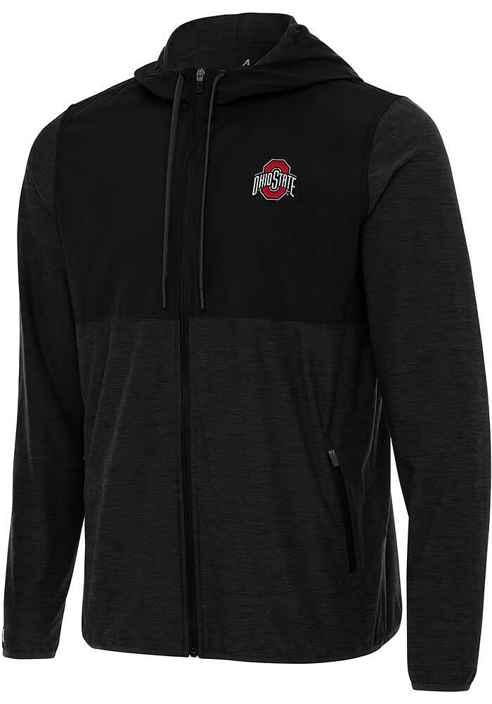 Antigua Ohio State Buckeyes Mens Black Sway Light Weight Jacket