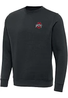 Antigua Ohio State Buckeyes Mens Charcoal Victory Long Sleeve Crew Sweatshirt