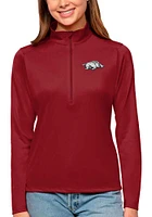 Antigua Arkansas Razorbacks Womens Tribute Qtr Zip Pullover