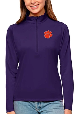 Antigua Clemson Tigers Womens Tribute Qtr Zip Pullover