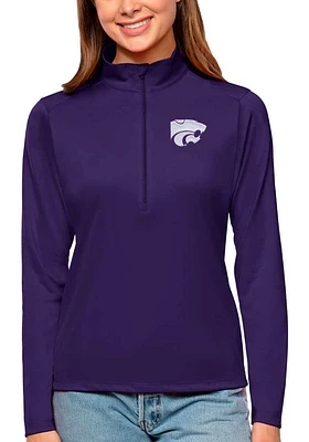 Antigua K-State Wildcats Womens Purple Tribute Qtr Zip Pullover