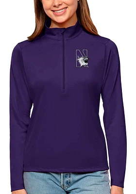 Womens Northwestern Wildcats Purple Antigua Tribute Qtr Zip Pullover