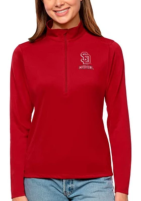 Antigua South Dakota Coyotes Womens Tribute Qtr Zip Pullover
