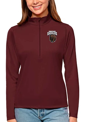 Antigua Montana Grizzlies Womens Maroon Tribute Qtr Zip Pullover