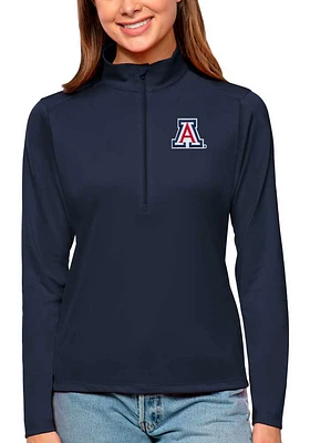 Antigua Arizona Wildcats Womens Navy Blue Tribute Qtr Zip Pullover
