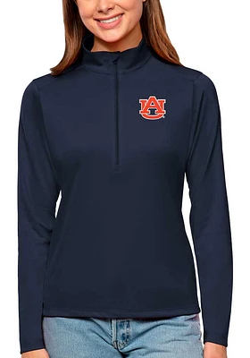 Antigua Auburn Tigers Womens Navy Blue Tribute Qtr Zip Pullover