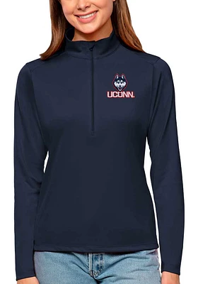 Antigua UConn Huskies Womens Navy Blue Tribute Qtr Zip Pullover
