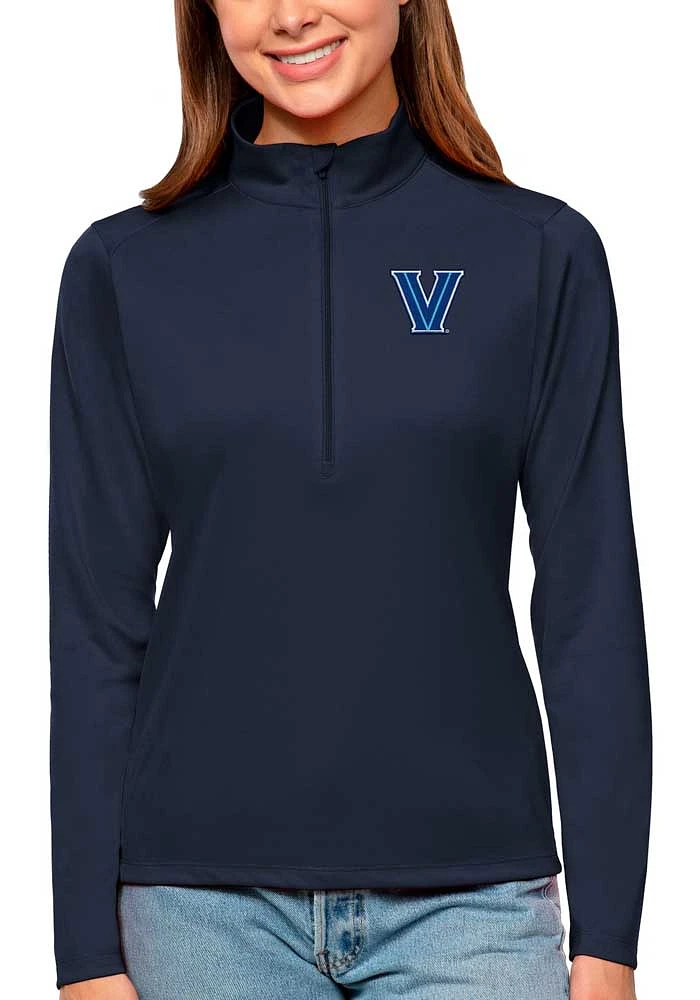 Antigua Villanova Wildcats Womens Navy Blue Tribute Qtr Zip Pullover