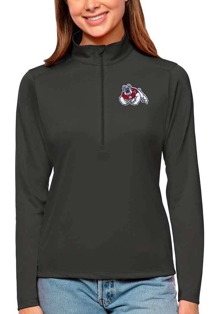 Antigua Fresno State Bulldogs Womens Tribute Qtr Zip Pullover