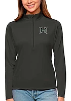 Antigua Hawaii Warriors Womens Grey Tribute Qtr Zip Pullover