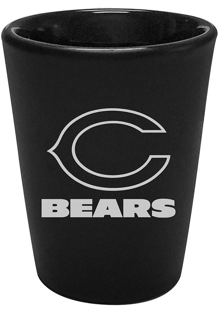 Chicago Bears 2oz Black Etched Ceramic Shot Glass