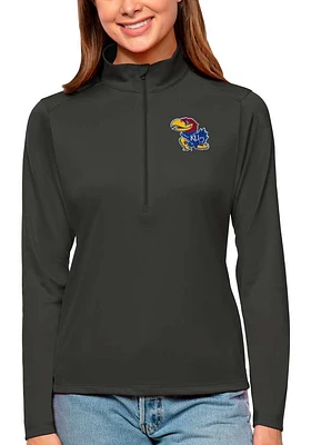 Antigua Kansas Jayhawks Womens Tribute Qtr Zip Pullover
