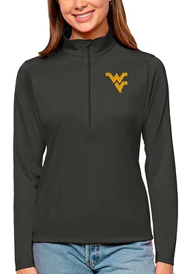 Antigua West Virginia Mountaineers Womens Tribute Qtr Zip Pullover