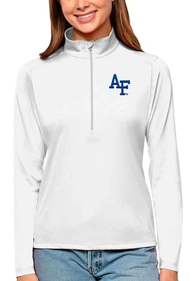 Antigua Air Force Falcons Womens White Tribute Qtr Zip Pullover