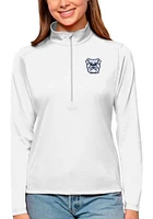 Antigua Butler Bulldogs Womens White Tribute Qtr Zip Pullover