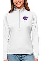 Antigua K-State Wildcats Womens White Power Cat Tribute Qtr Zip Pullover