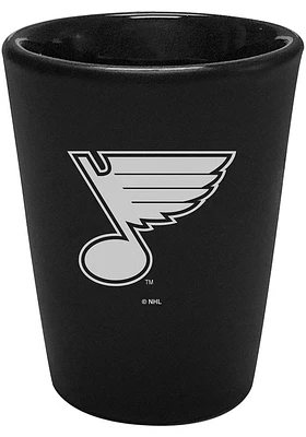 St Louis Blues 2oz Black Etched Ceramic Shot Glass