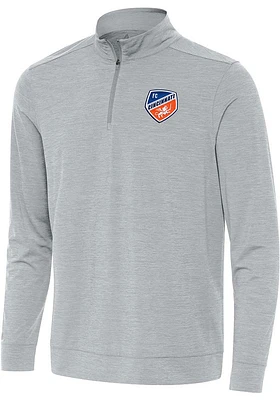 Antigua FC Cincinnati Mens Bright Long Sleeve Qtr Zip Pullover