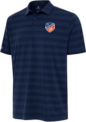 Antigua FC Cincinnati Mens Navy Blue Tunnel Short Sleeve Polo