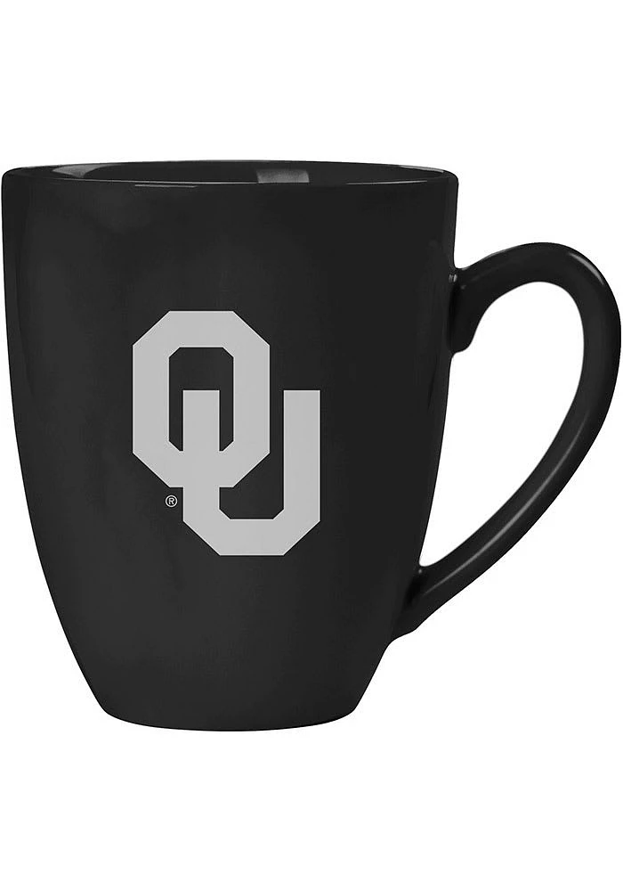 Oklahoma Sooners Laser Etched Bistro Ceramic Mug - Black