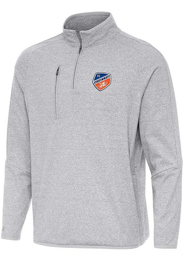 Antigua FC Cincinnati Mens Certain Long Sleeve Qtr Zip Pullover