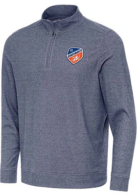 Antigua FC Cincinnati Mens Navy Blue Subtle Long Sleeve 1/4 Zip Pullover