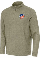 Antigua FC Cincinnati Mens Olive Subtle Long Sleeve Qtr Zip Pullover