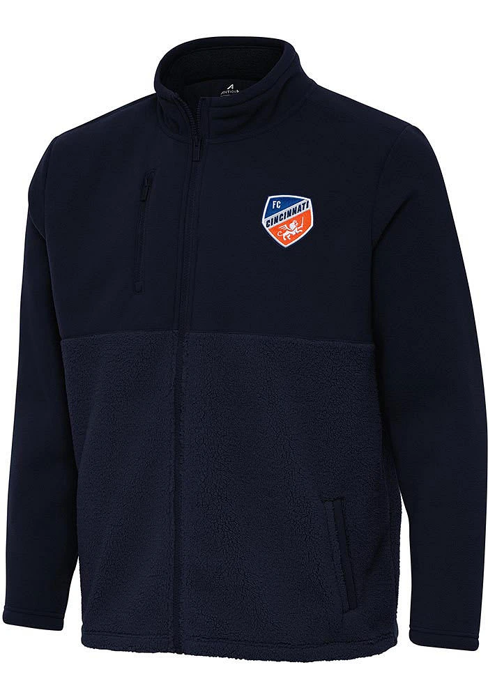 Antigua FC Cincinnati Mens Navy Blue Daily Fused Medium Weight Jacket