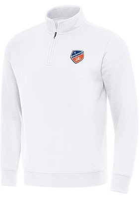 Antigua FC Cincinnati Mens Victory Long Sleeve Qtr Zip Pullover