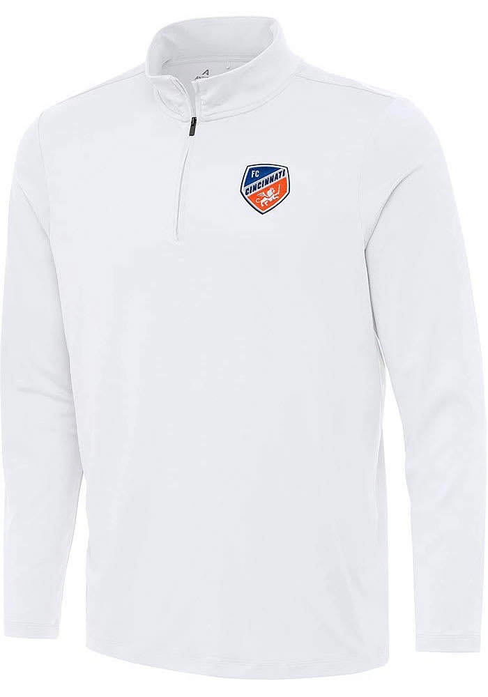 Antigua FC Cincinnati Mens Reprocess Recycled Long Sleeve Qtr Zip Pullover