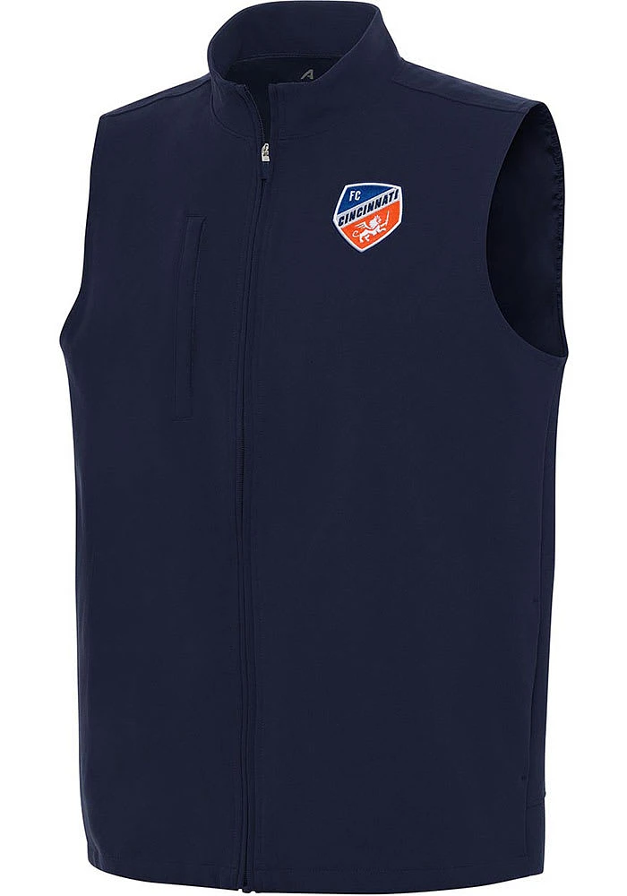 Antigua FC Cincinnati Mens Navy Blue Regard Sleeveless Jacket