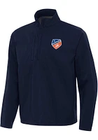 Antigua FC Cincinnati Mens Navy Blue Brisk Long Sleeve 1/4 Zip Pullover