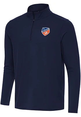 Antigua FC Cincinnati Mens Navy Blue Intent Long Sleeve 1/4 Zip Pullover