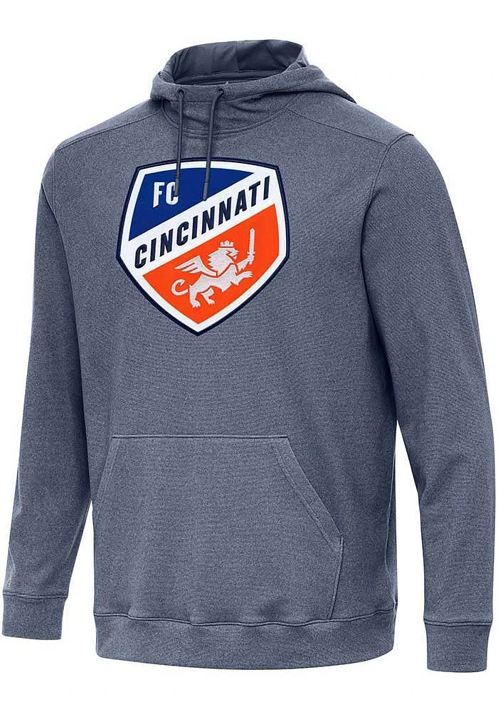 Antigua FC Cincinnati Mens Navy Blue Full Front Cloud Long Sleeve Hoodie