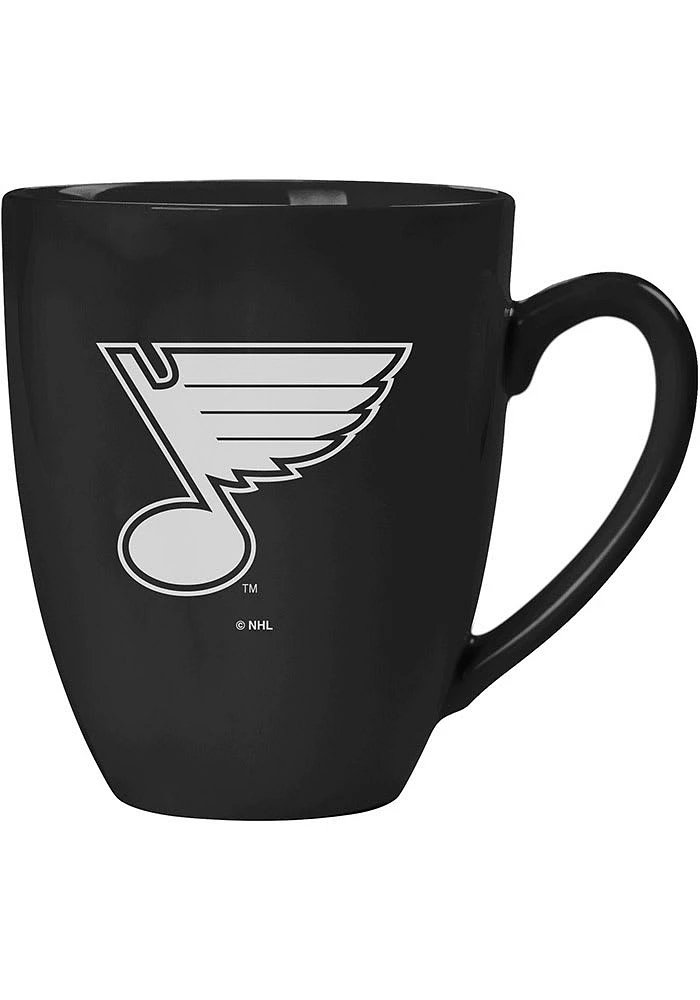 St Louis Blues Laser Etched Bistro Ceramic Mug - Black