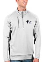 Antigua Pitt Panthers Mens White Generation Wordmark Long Sleeve Qtr Zip Pullover
