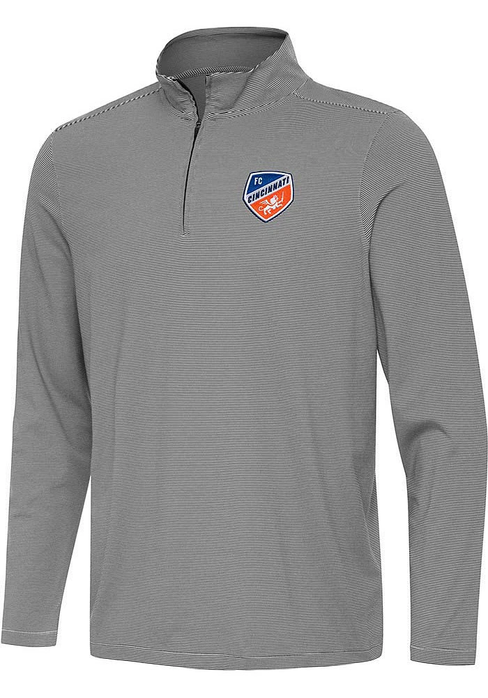 Antigua FC Cincinnati Mens Twine Long Sleeve Qtr Zip Pullover