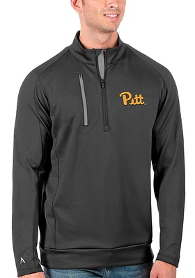 Antigua Pitt Panthers Mens Grey Generation Long Sleeve Qtr Zip Pullover