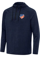 Antigua FC Cincinnati Mens Navy Blue Spikes Long Sleeve Qtr Zip Pullover