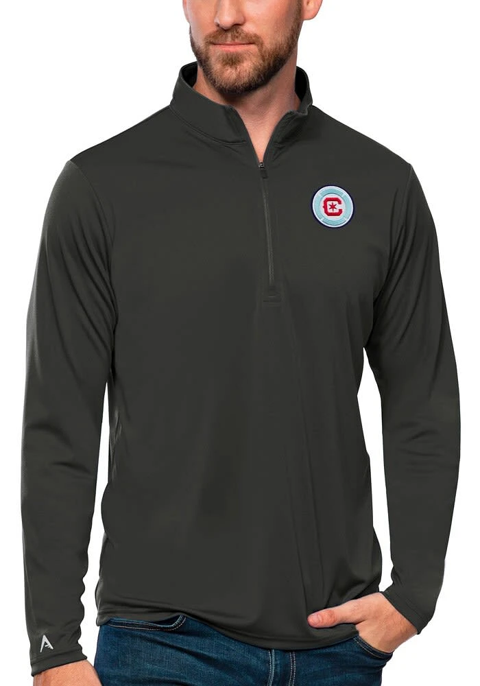 Antigua Chicago Fire Mens Tribute Long Sleeve Qtr Zip Pullover