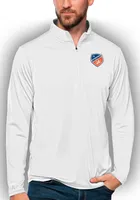 Antigua FC Cincinnati Mens White Tribute Long Sleeve Qtr Zip Pullover