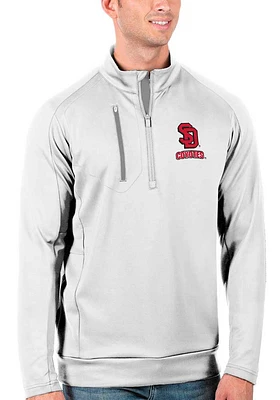 Antigua South Dakota Coyotes Mens White Generation Long Sleeve Qtr Zip Pullover