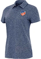 Antigua FC Cincinnati Womens Navy Blue Matter Short Sleeve Polo Shirt