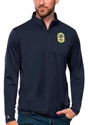 Antigua Nashville SC Mens Navy Blue Tribute Long Sleeve Qtr Zip Pullover