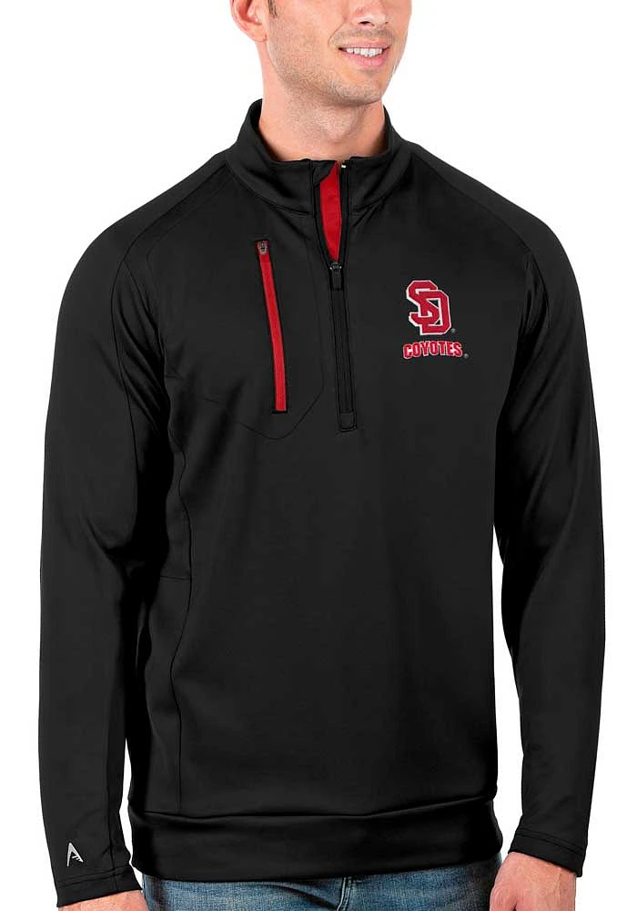 Antigua South Dakota Coyotes Mens Black Generation Long Sleeve Qtr Zip Pullover