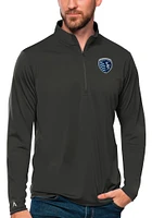 Antigua Sporting Kansas City Mens Tribute Long Sleeve Qtr Zip Pullover