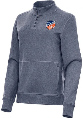 Antigua FC Cincinnati Womens Navy Blue Crush 1/4 Zip Pullover