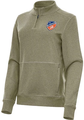 Antigua FC Cincinnati Womens Olive Crush 1/4 Zip Pullover