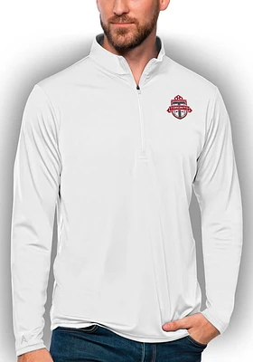 Antigua Toronto FC Mens White Tribute Long Sleeve Qtr Zip Pullover